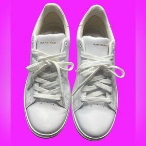 Tory Burch Classic White Lace-Up Sneakers